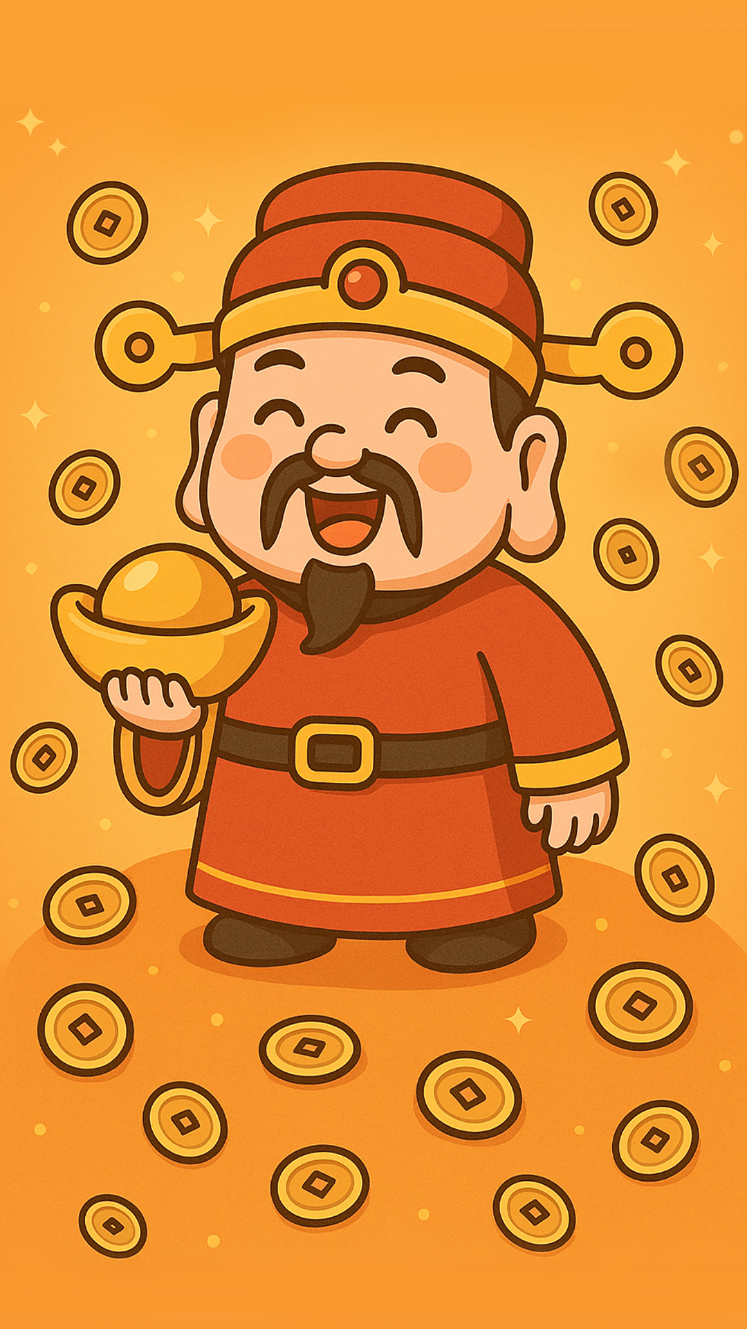 【福來運轉】財神爺手機桌布